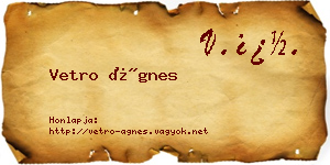 Vetro Ágnes névjegykártya